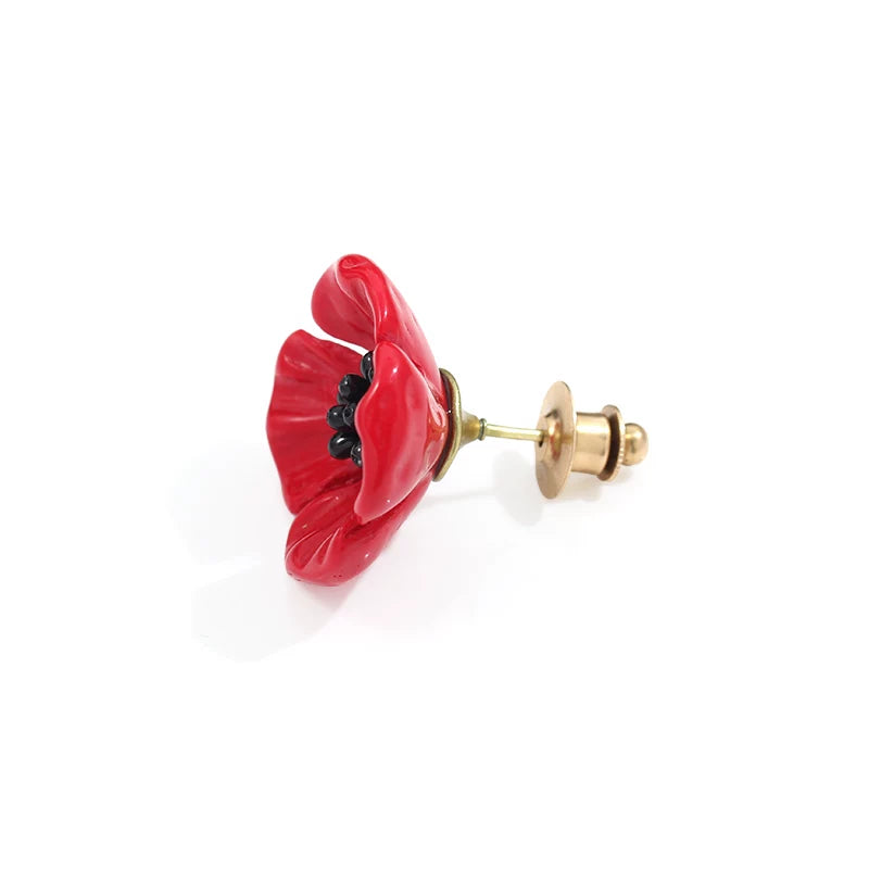 Bearcreekcreative Red Poppy Floral Statement Brooch