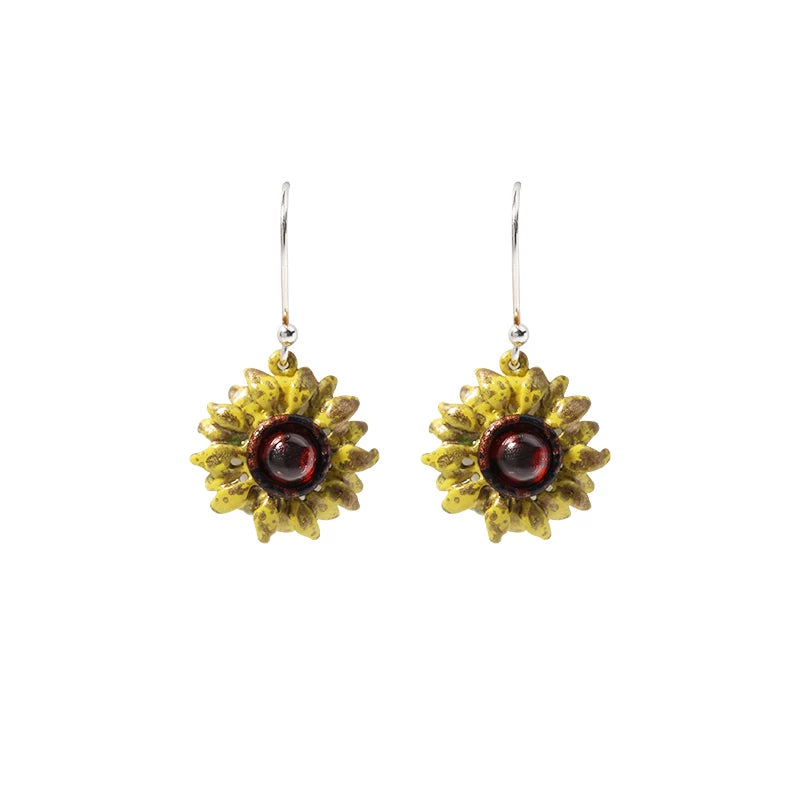 Bearcreekcreative Sunflower Drop Earrings