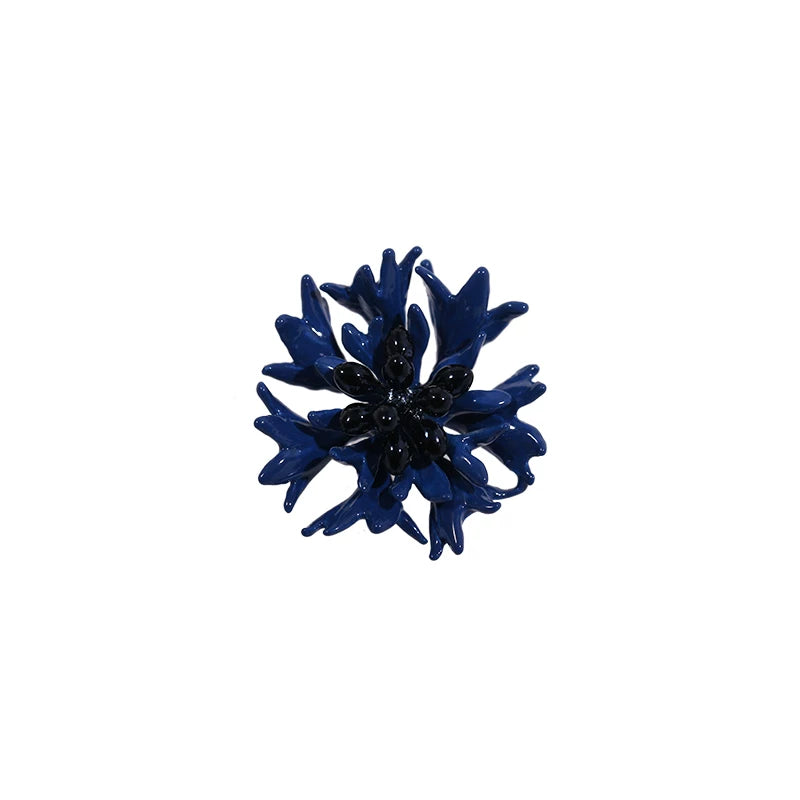Bearcreekcreative Deep Blue Floral Statement Brooch