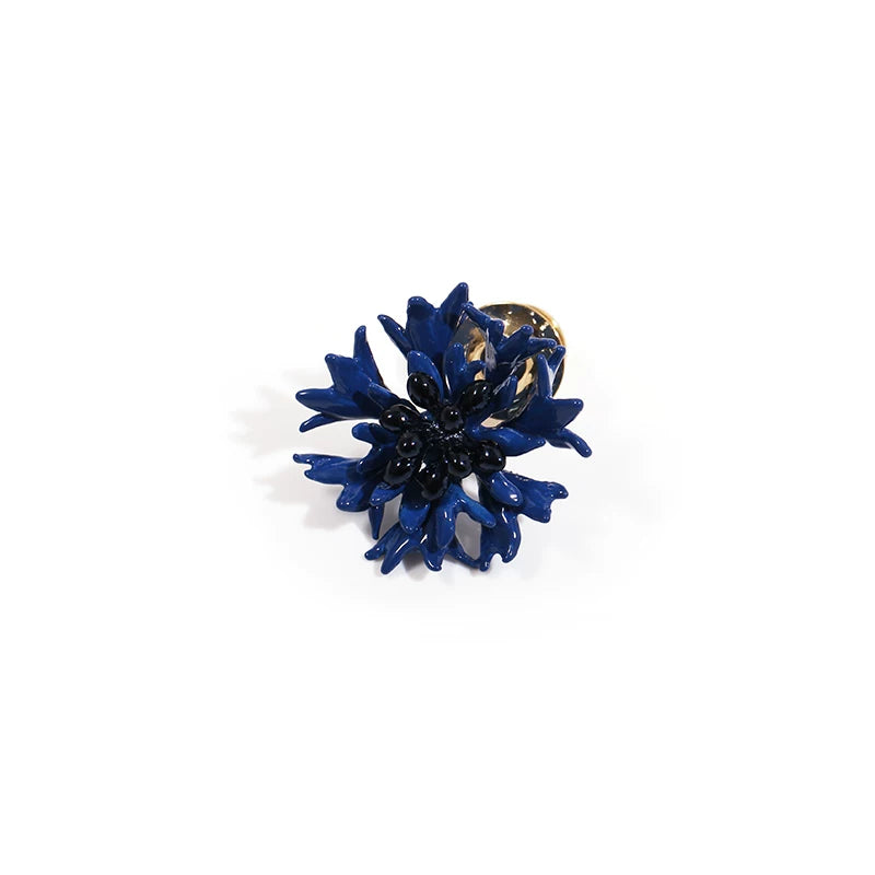 Bearcreekcreative Deep Blue Floral Statement Brooch