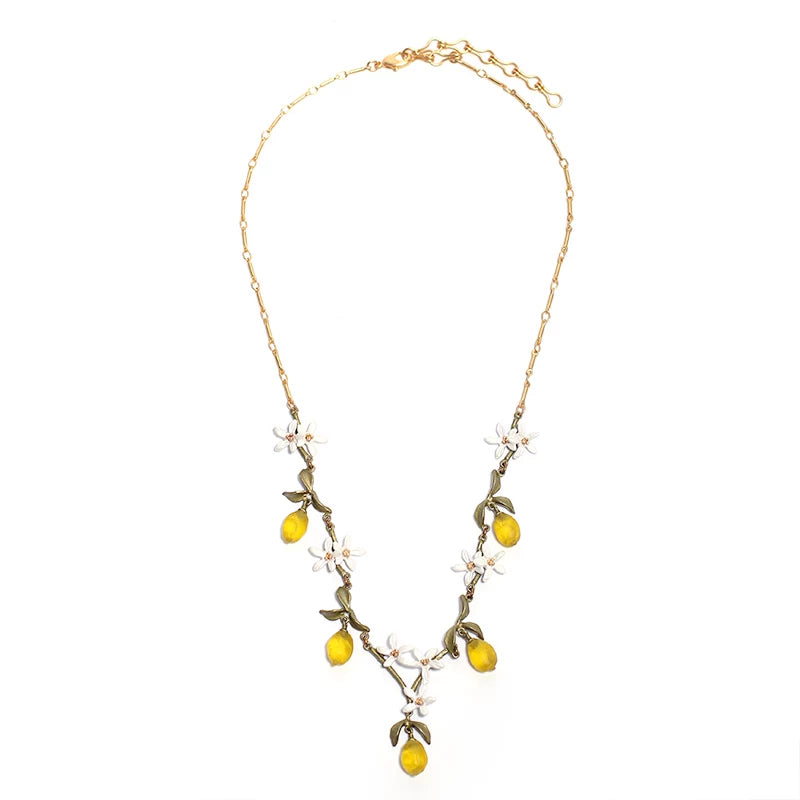 Bearcreekcreative Yellow Botanical Charm Necklace