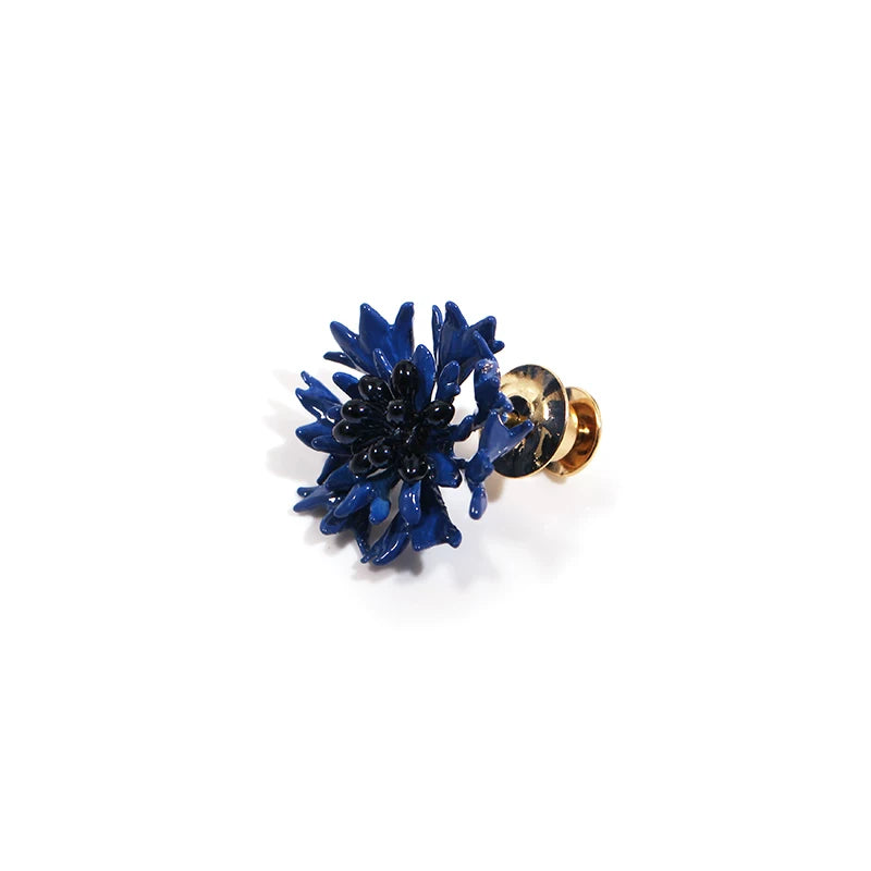 Bearcreekcreative Deep Blue Floral Statement Brooch