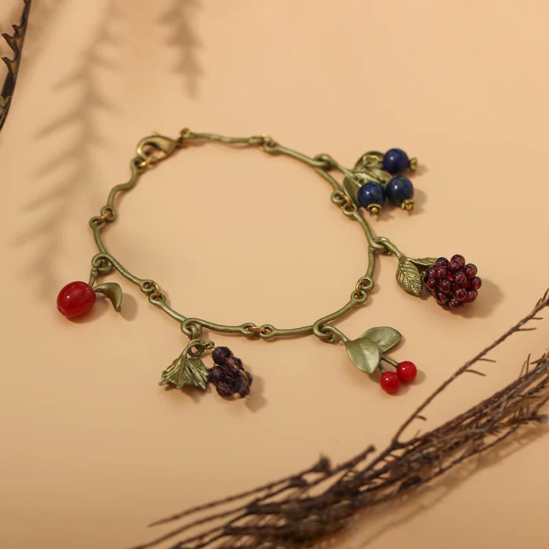 Bearcreekcreative Botanical Berry Charm Bracelet