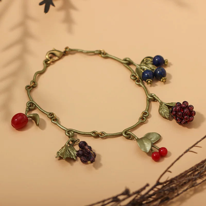 Bearcreekcreative Botanical Berry Charm Bracelet