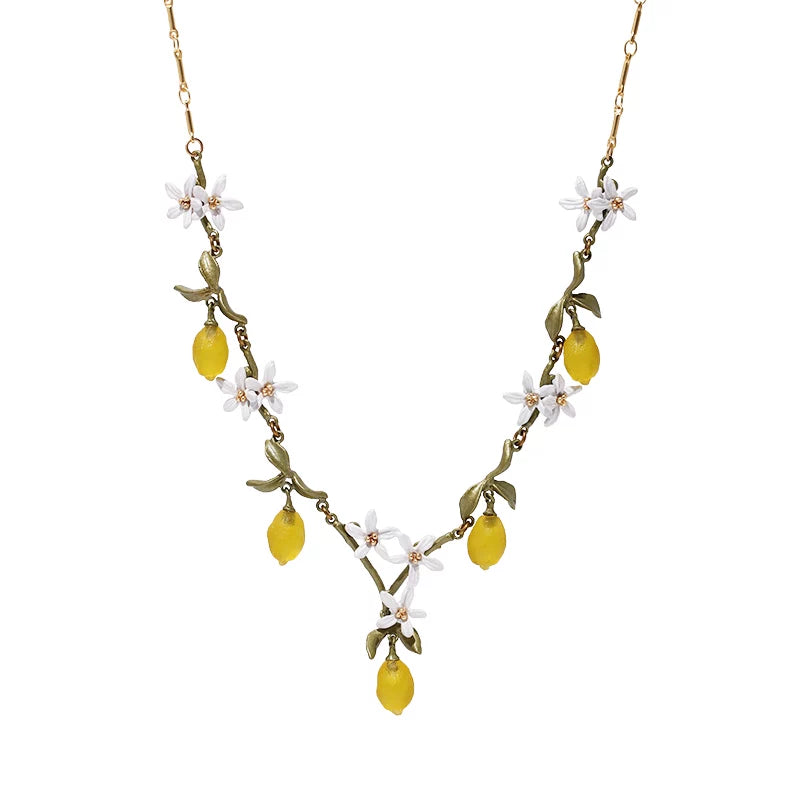Bearcreekcreative Yellow Botanical Charm Necklace