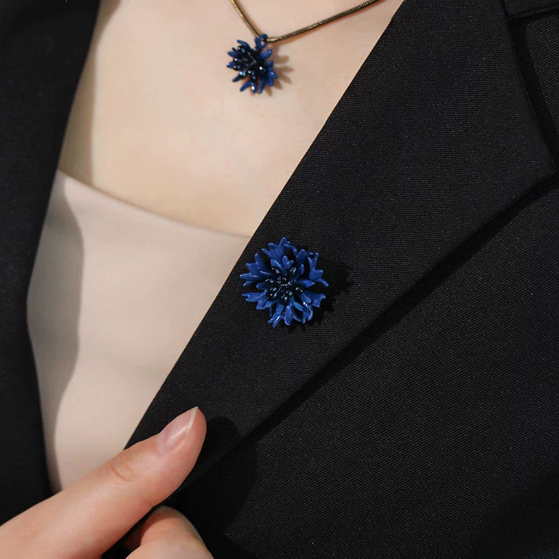 Bearcreekcreative Deep Blue Floral Statement Brooch