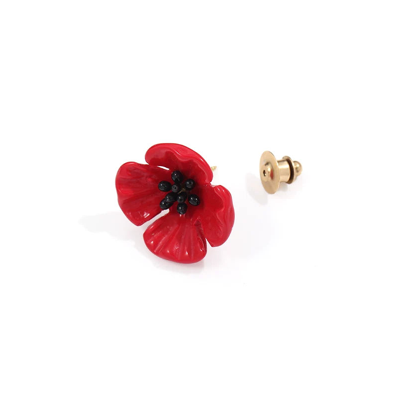 Bearcreekcreative Red Poppy Floral Statement Brooch