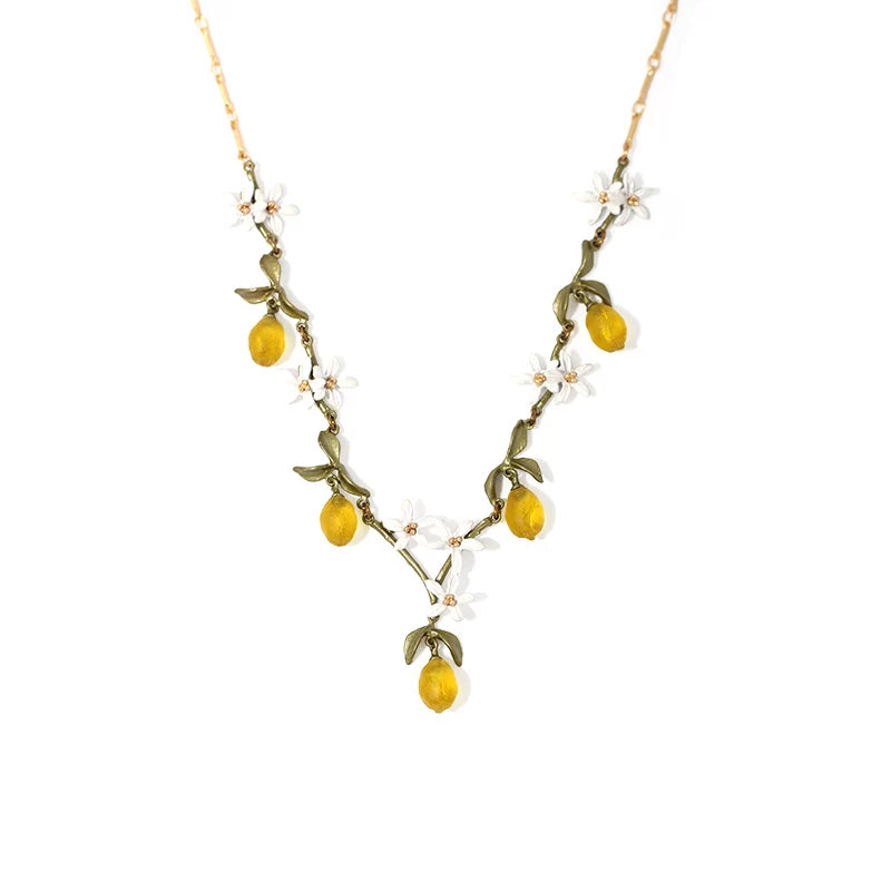 Bearcreekcreative Yellow Botanical Charm Necklace