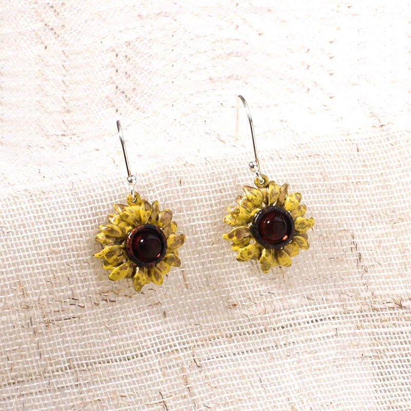 Bearcreekcreative Sunflower Drop Earrings