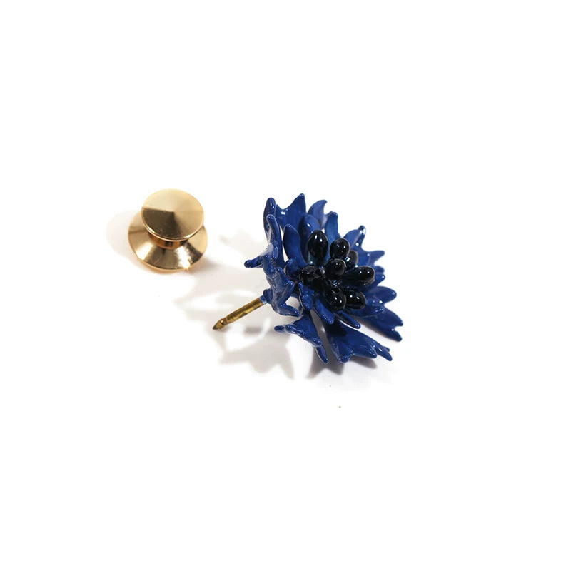 Bearcreekcreative Deep Blue Floral Statement Brooch