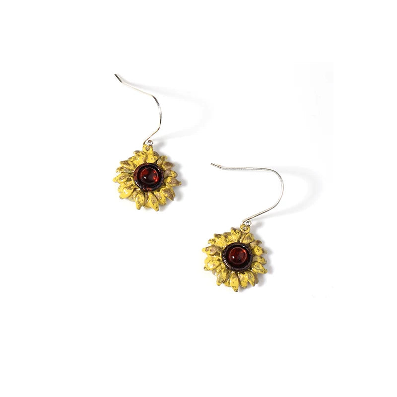 Bearcreekcreative Sunflower Drop Earrings