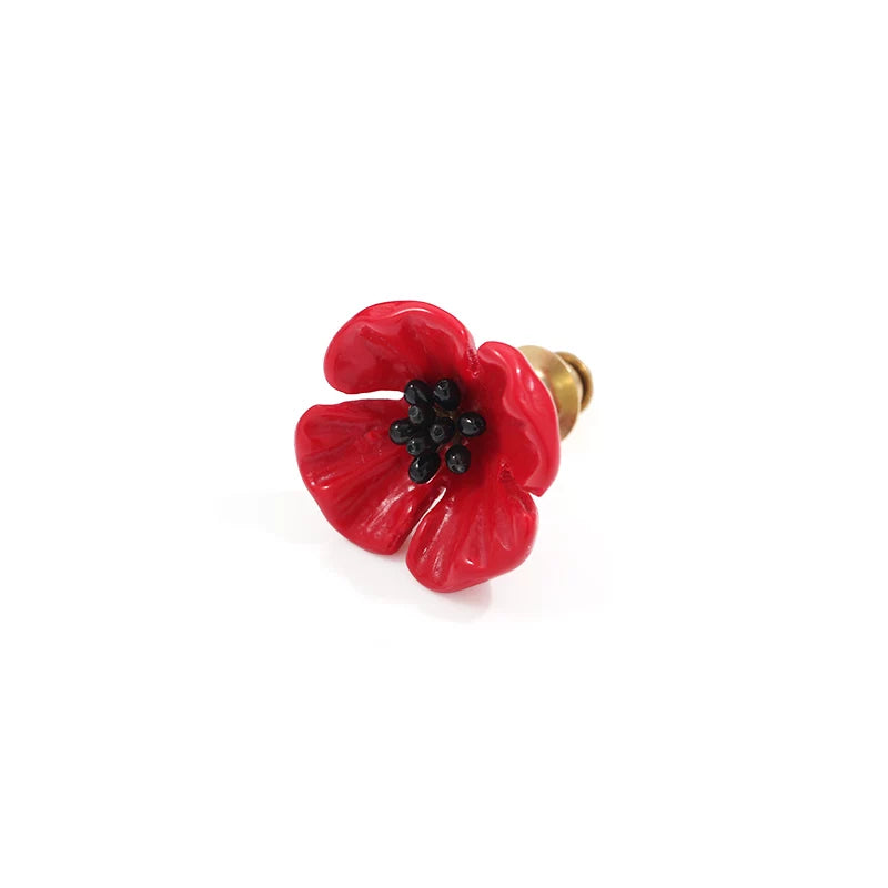 Bearcreekcreative Red Poppy Floral Statement Brooch